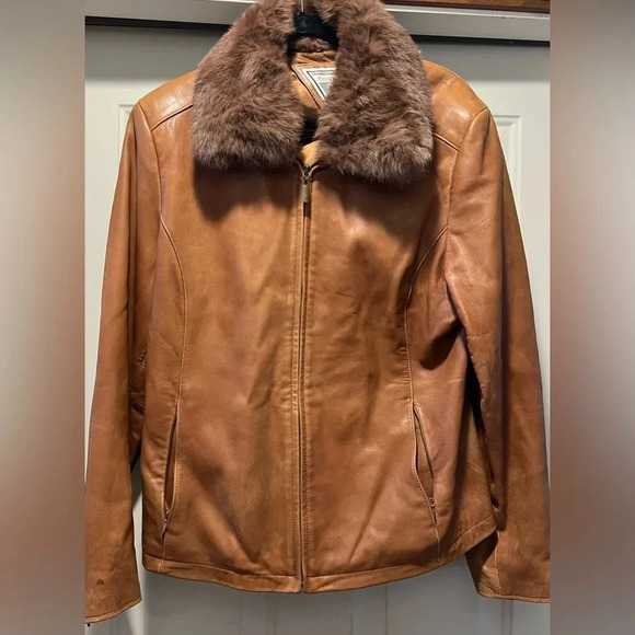 MARVIN RICHARDS | women’s leather & rabbit fur jacket. Size: XL - Picture 2 of 16